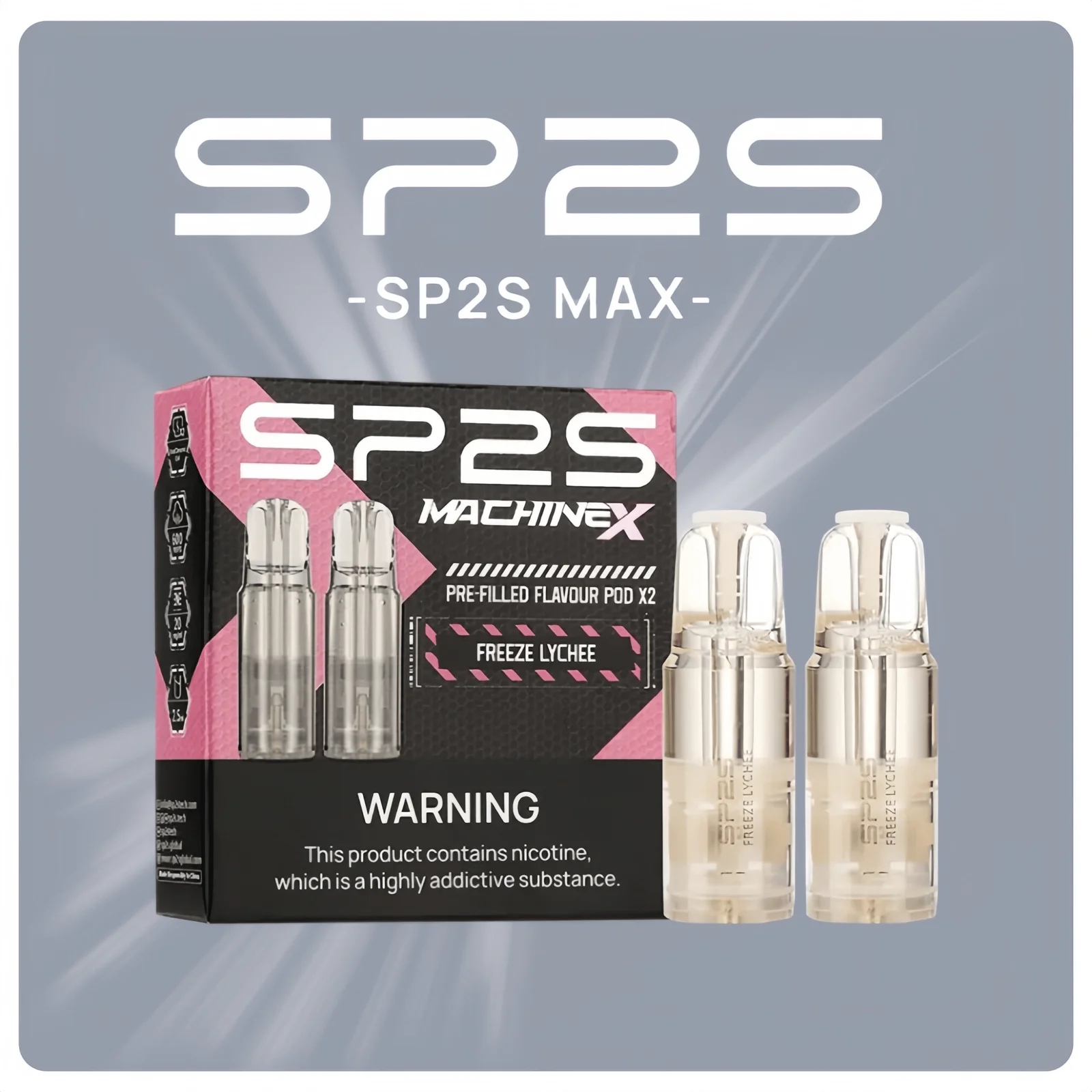 旗艦級霧化核心:SP2S MAX 4ml 巨大容量專用煙彈 (2入裝) SP2S MAX 方形主機專用煙彈,單顆 4.0mL 巨大容量與三代陶瓷霧化芯,2入裝現貨展示